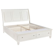 Sandy Beach Wood Eastern King Storage Panel Bed Cream White - 201309KE