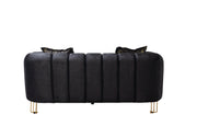 Santana Black Velvet Loveseat - SANTANABLACK-L