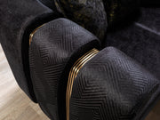 Santana Black Velvet Sofa - SANTANABLACK-S