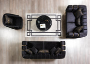 Santana Black Velvet Sofa - SANTANABLACK-S