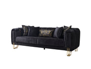 Santana Black Velvet Sofa - SANTANABLACK-S