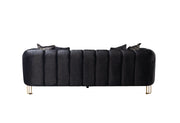 Santana Black Velvet Sofa - SANTANABLACK-S