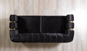 Santana Black Velvet Sofa - SANTANABLACK-S