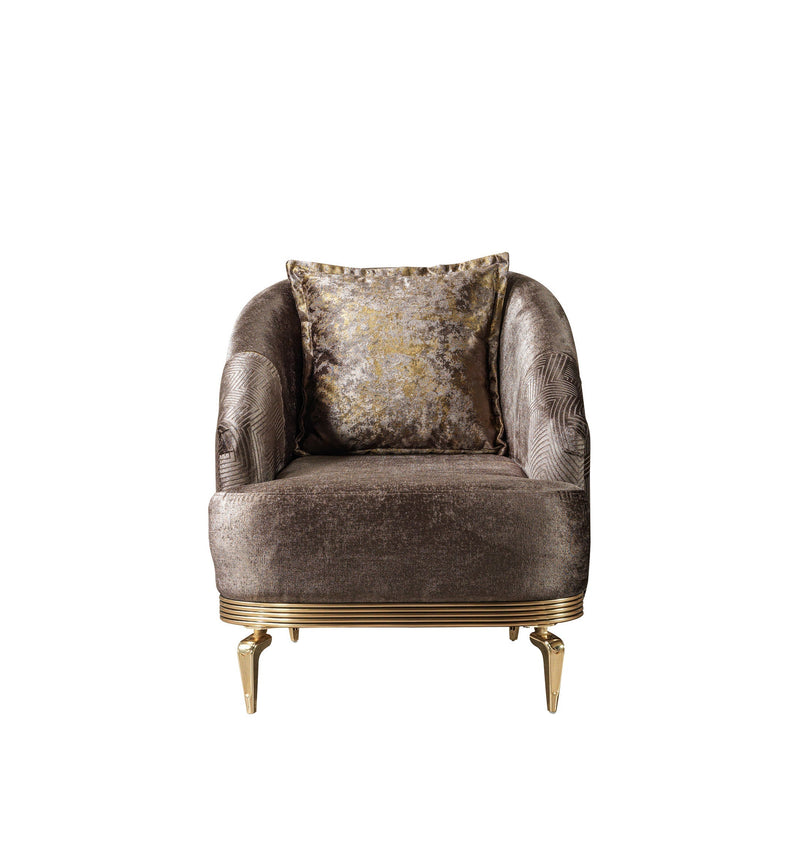 Santana Coffee Velvet Chair - SANTANACOFFEE-CHAIR