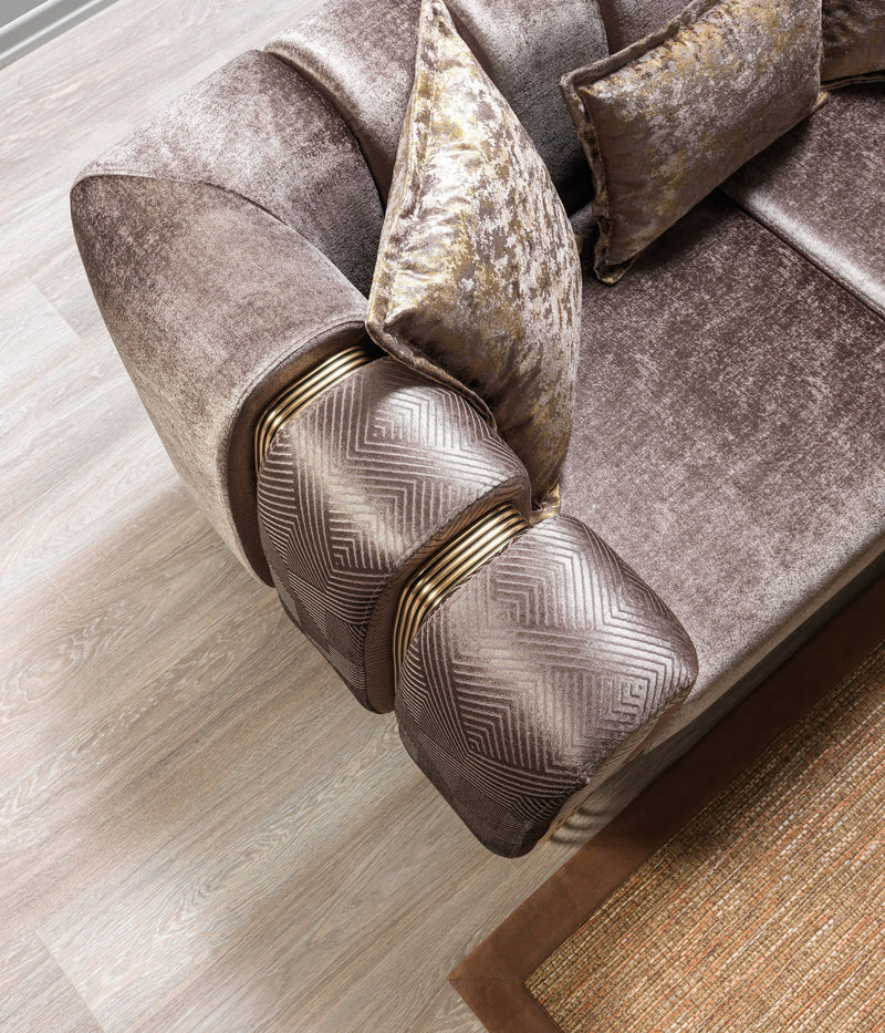 Santana Coffee Velvet Sofa & Loveseat - SANTANACOFFEE-SL