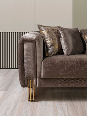 Santana Coffee Velvet Sofa & Loveseat - SANTANACOFFEE-SL