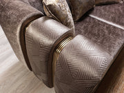 Santana Coffee Velvet Sofa - SANTANACOFFEE-S