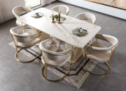 Santana Ivory 7-Piece Dining Set [ETA: 4/22] - SANTANA DS-7PC