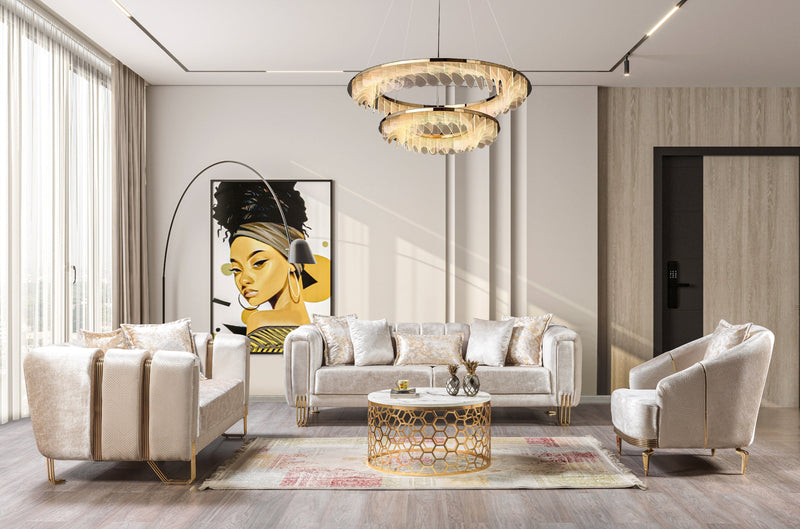 Santana Ivory Velvet Chair - SANTANAIVORY-CHAIR