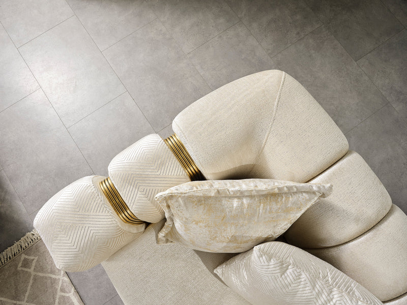 Santana Ivory Velvet Living Room Set