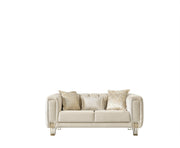 Santana Ivory Velvet Loveseat - SANTANAIVORY-L
