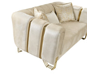 Santana Ivory Velvet Loveseat - SANTANAIVORY-L
