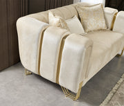 Santana Ivory Velvet Sofa - SANTANAIVORY-S