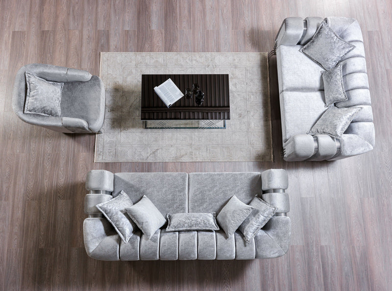 Santana Silver Velvet Chair - SANTANASILVER-CHAIR