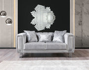 Santana Silver Velvet Loveseat - SANTANASILVER-L