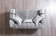 Santana Silver Velvet Loveseat - SANTANASILVER-L