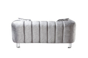 Santana Silver Velvet Loveseat - SANTANASILVER-L