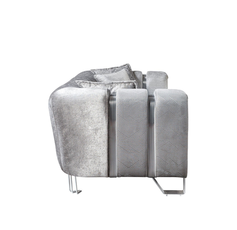 Santana Silver Velvet Loveseat - SANTANASILVER-L