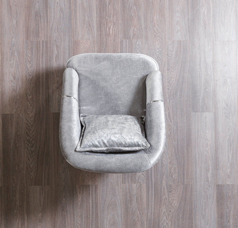 Santana Silver Velvet Sofa & Loveseat