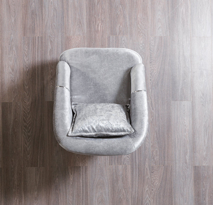 Santana Silver Velvet Sofa & Loveseat