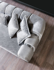 Santana Silver Velvet Sofa - SANTANASILVER-S