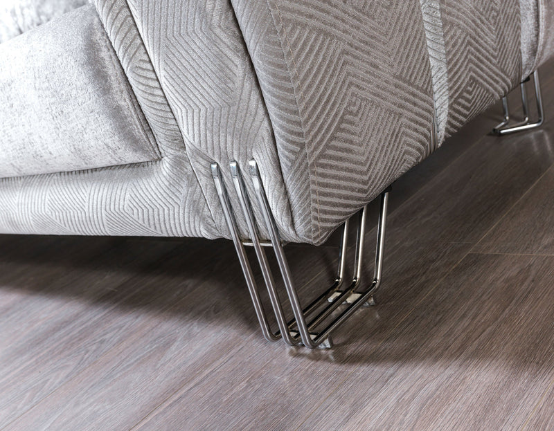 Santana Silver Velvet Sofa - SANTANASILVER-S