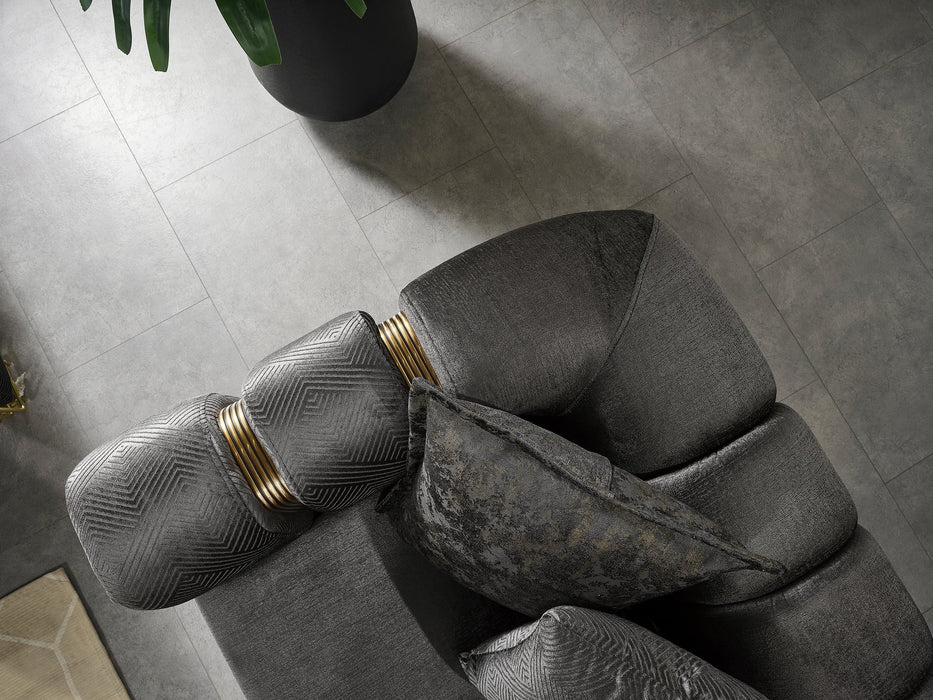 Santana Smoke Velvet Living Room Set