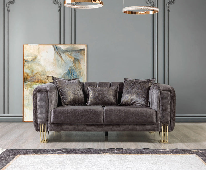 Santana Smoke Velvet Loveseat - SANTANASMOKE-L