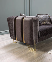 Santana Smoke Velvet Sofa & Loveseat - DMV FurnitureLiving Room Set