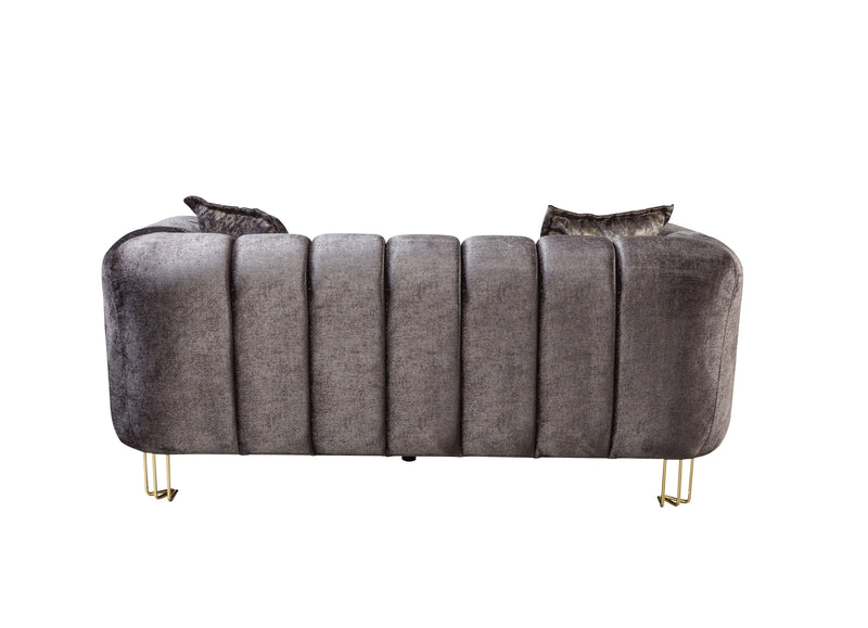 Santana Smoke Velvet Sofa & Loveseat - DMV FurnitureLiving Room Set