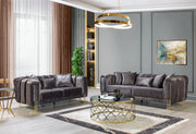 Santana Smoke Velvet Sofa & Loveseat - DMV FurnitureLiving Room Set