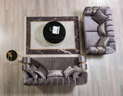 Santana Smoke Velvet Sofa & Loveseat - DMV FurnitureLiving Room Set
