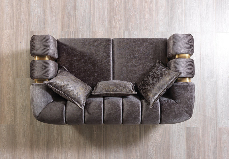 Santana Smoke Velvet Sofa & Loveseat - DMV FurnitureLiving Room Set