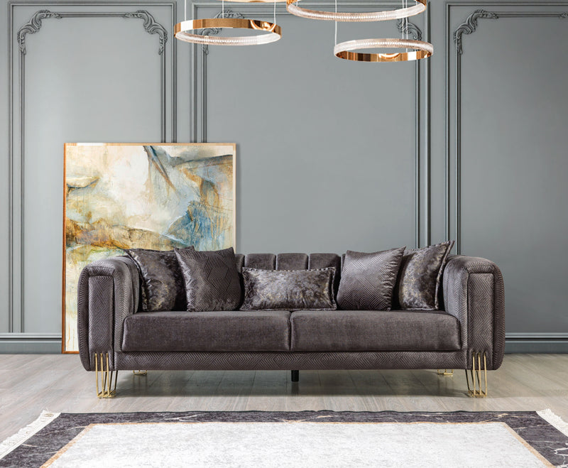 Santana Smoke Velvet Sofa - SANTANASMOKE-S