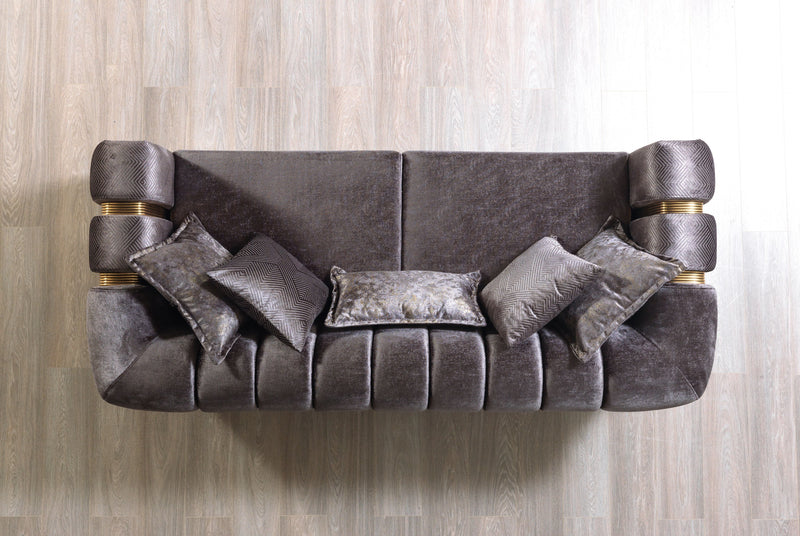 Santana Smoke Velvet Sofa - SANTANASMOKE-S