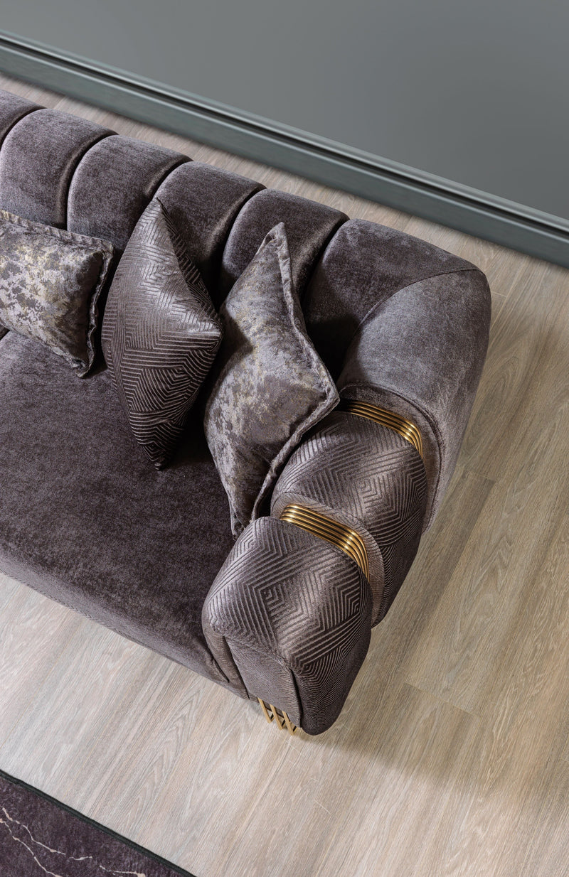 Santana Smoke Velvet Sofa - SANTANASMOKE-S