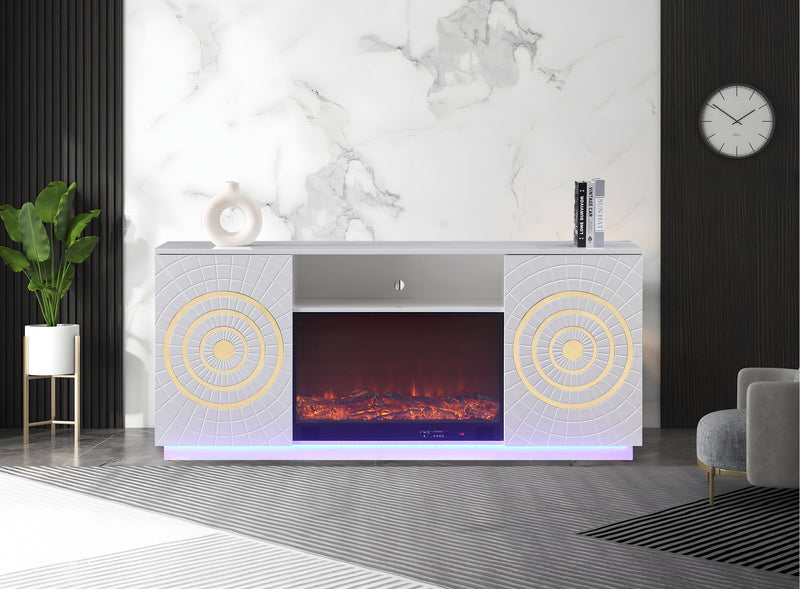 Santiago White Tv Stand - SANTIAGO-WH-TVS