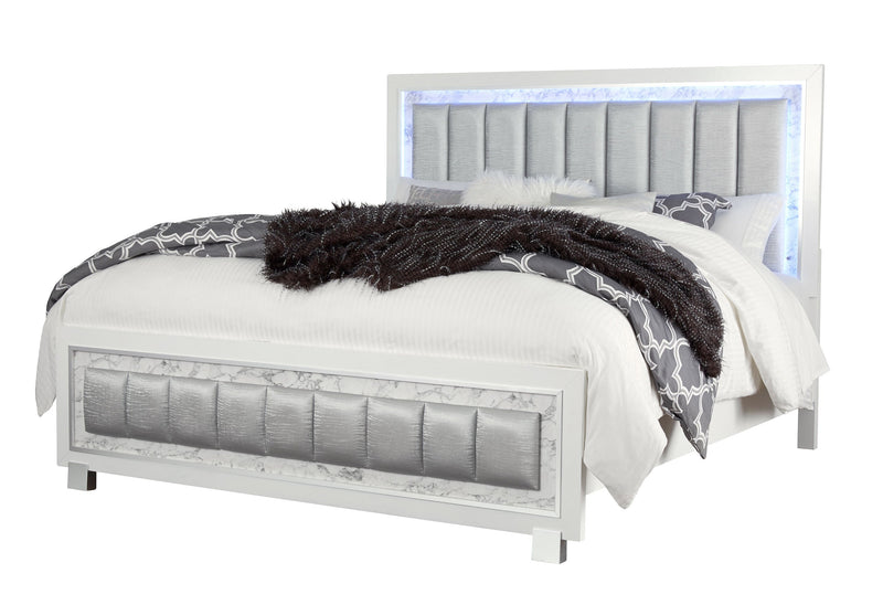 Santorini White Full Bed - DMV FurnitureFull Bed