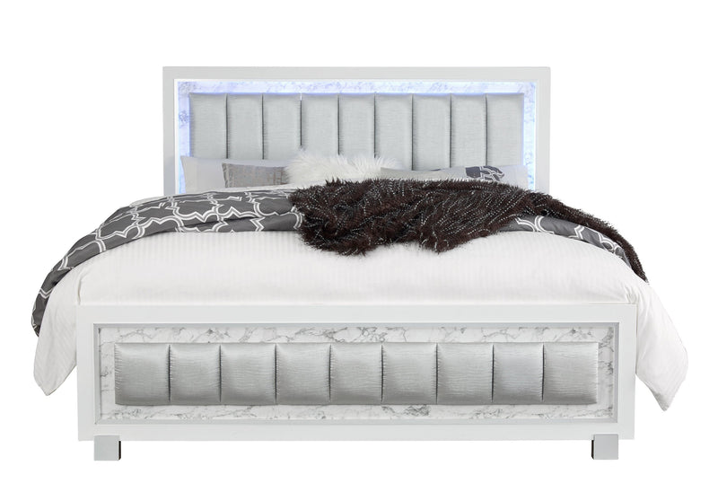 Santorini White Full Bed - DMV FurnitureFull Bed