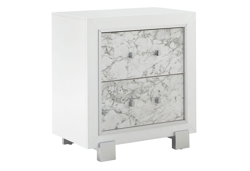 Santorini White Nightstand - DMV FurnitureNightstand