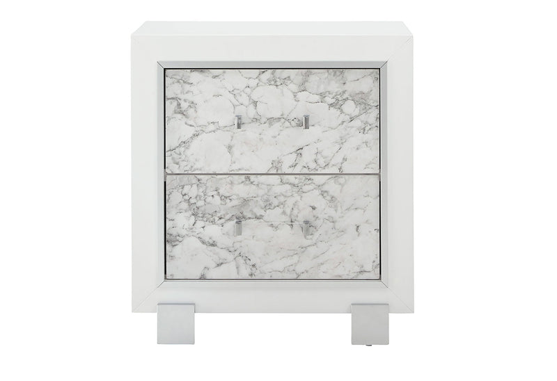 Santorini White Nightstand - DMV FurnitureNightstand