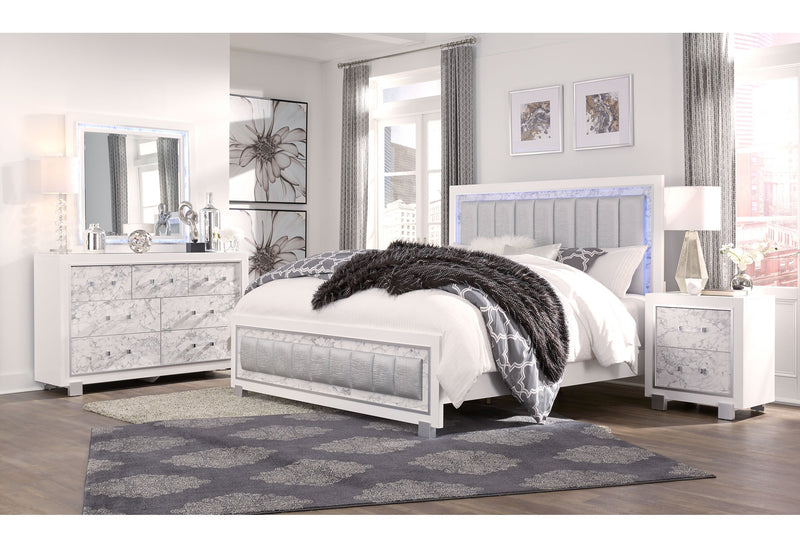 Santorini White Queen Bed - DMV FurnitureQueen Bed