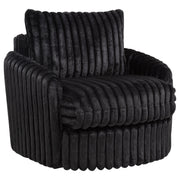 Sarco Corduroy Upholstered Swivel Accent Arm Chair Black - 902542