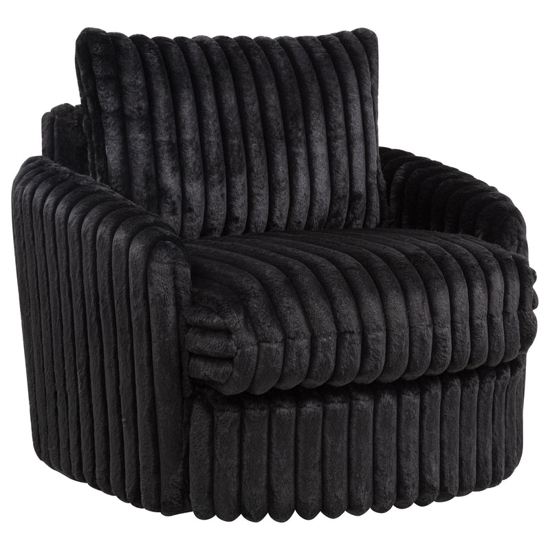 Sarco Corduroy Upholstered Swivel Accent Arm Chair Black - 902542