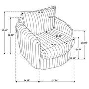 Sarco Corduroy Upholstered Swivel Accent Arm Chair Black - 902542