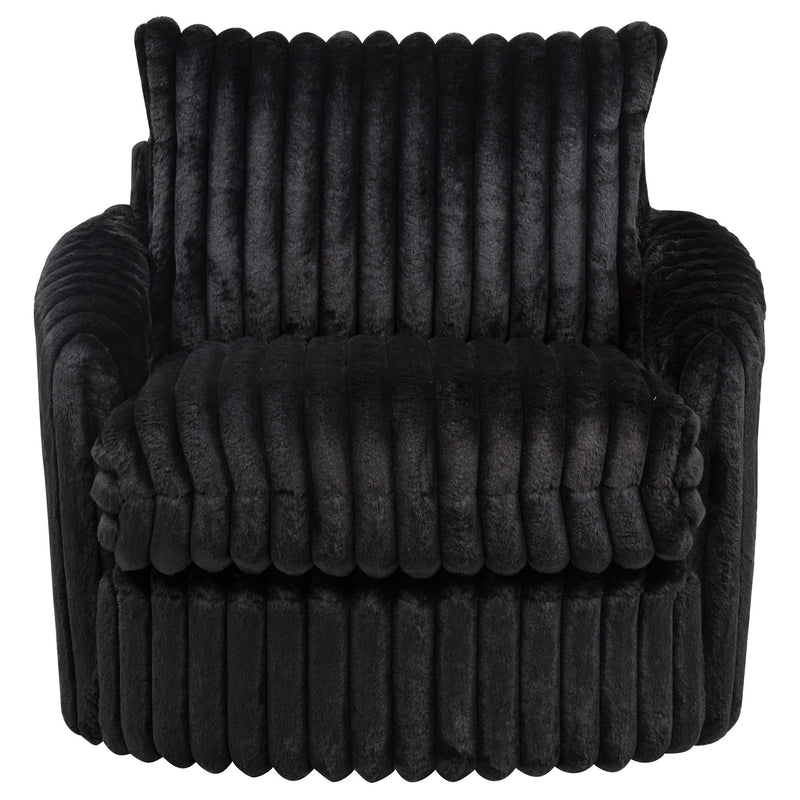 Sarco Corduroy Upholstered Swivel Accent Arm Chair Black - 902542