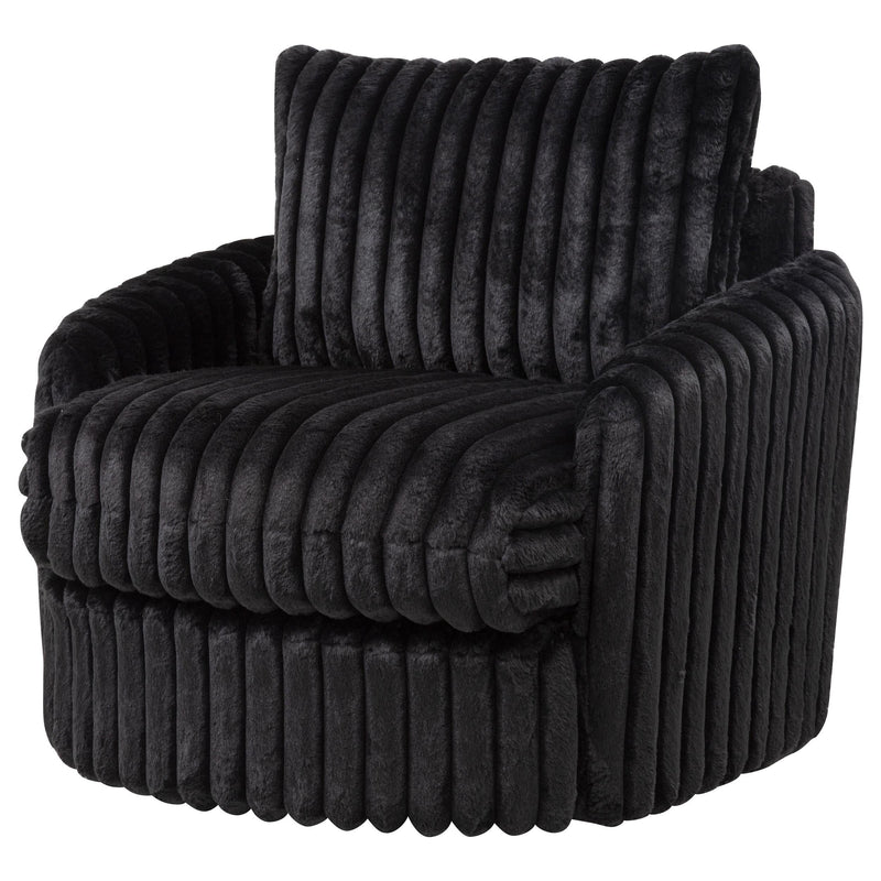 Sarco Corduroy Upholstered Swivel Accent Arm Chair Black - 902542