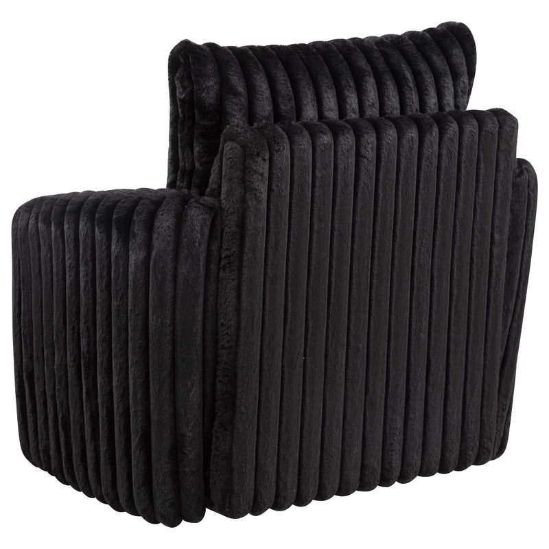 Sarco Corduroy Upholstered Swivel Accent Arm Chair Black - 902542
