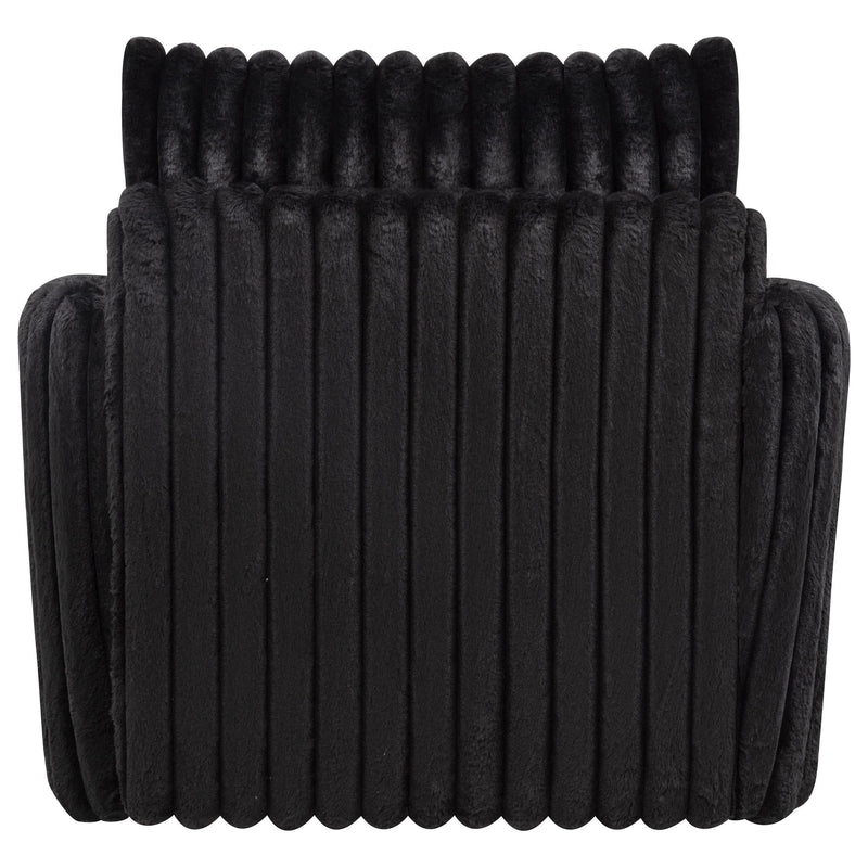 Sarco Corduroy Upholstered Swivel Accent Arm Chair Black - 902542