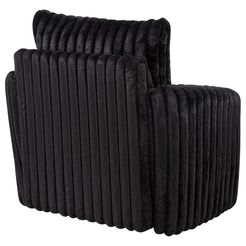 Sarco Corduroy Upholstered Swivel Accent Arm Chair Black - 902542